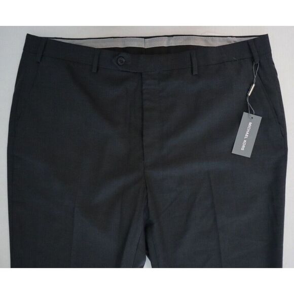 Michael Kors Men's Sz 40W x 32L Gray Solid Classic-Fit Stretch Dress Pants - Picture 3 of 9